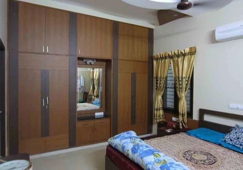 A wooden wardrobe in a room in Juba, South Sudan