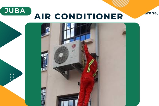 A brand new AC and fan in white background in Juba, South Sudan