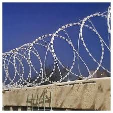 A razor wire on top of the fence