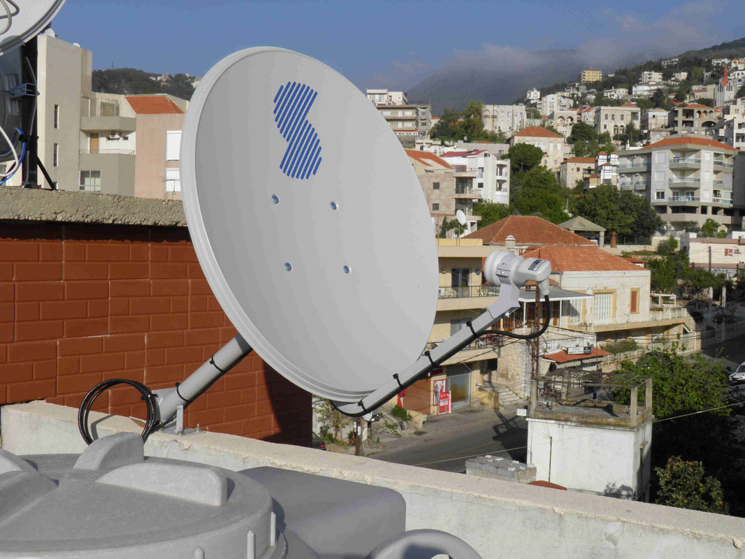 A Dstv Satellite dish on the roof in Juba, South Sudan