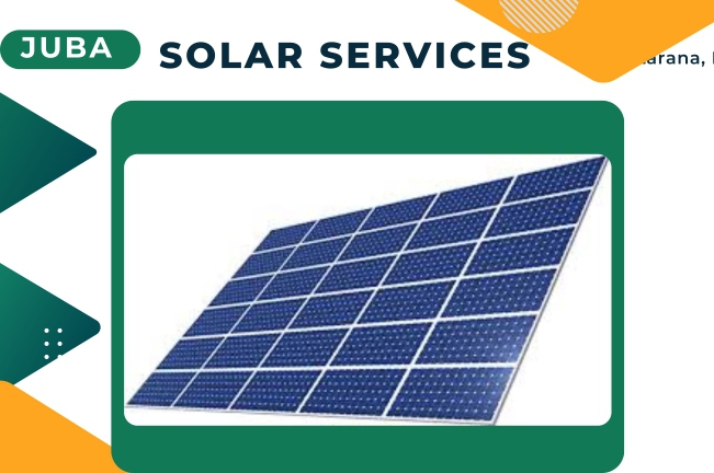 Four brand new solar panels in a white background in Juba South Sudan