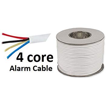 A white alarm cable in a white background