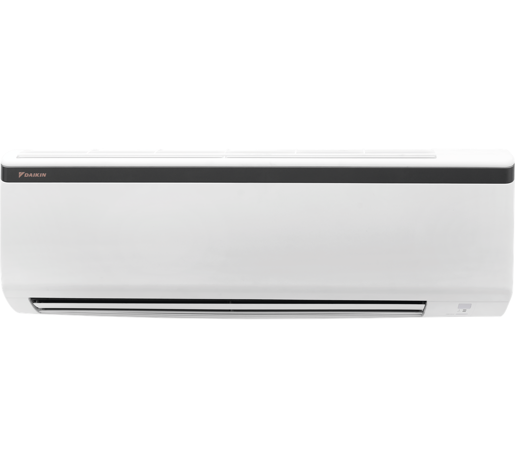 A white Daikin 24K BTU AC in a white background