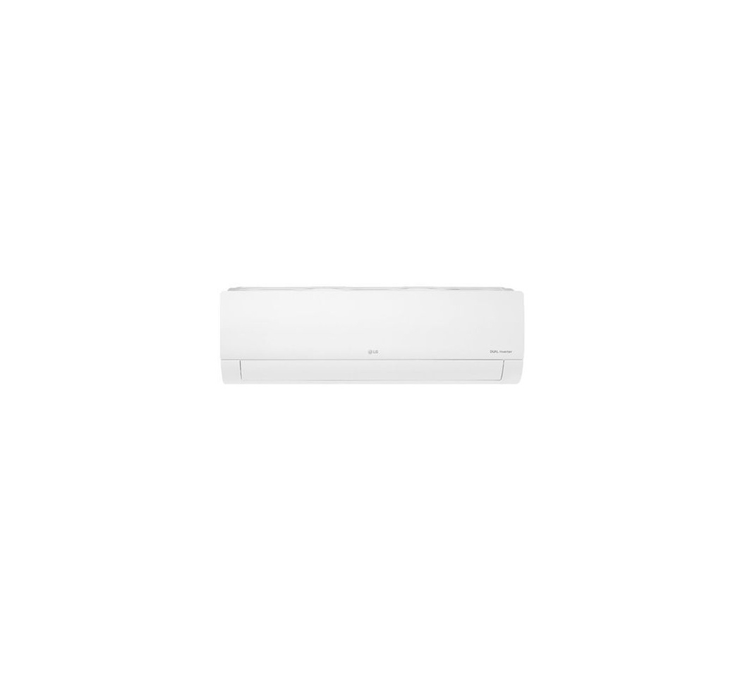 A white LG 24K BTU Inverter AC in a white background