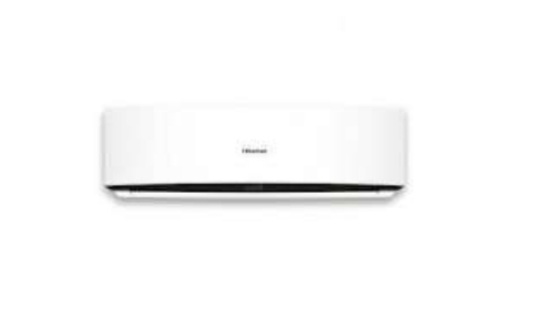 A white Hisense 1200 BTU AC in a white background