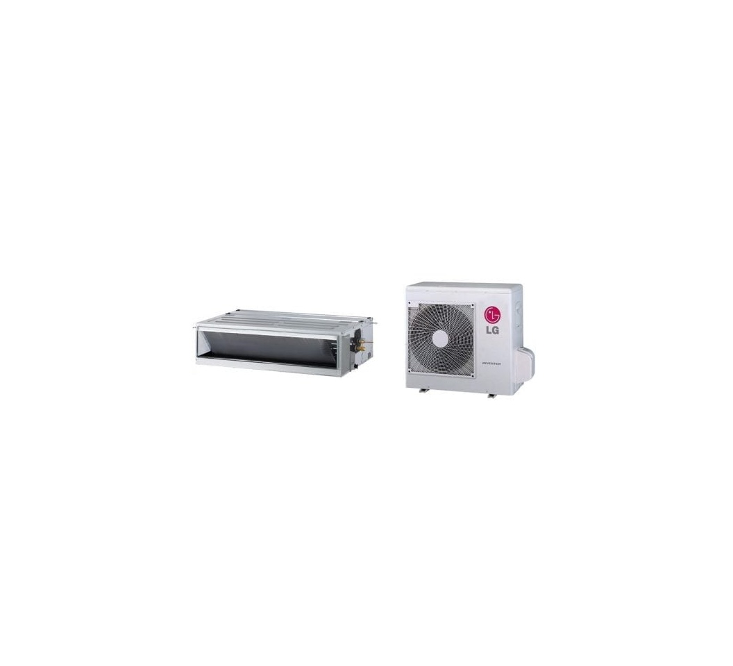 A gray LG 54K IDU Ceiling Concealed Duct AC in a white background