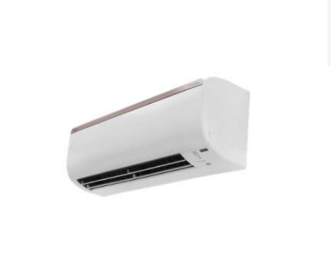 A white daikin 18K BTU Inverter AC in a white background