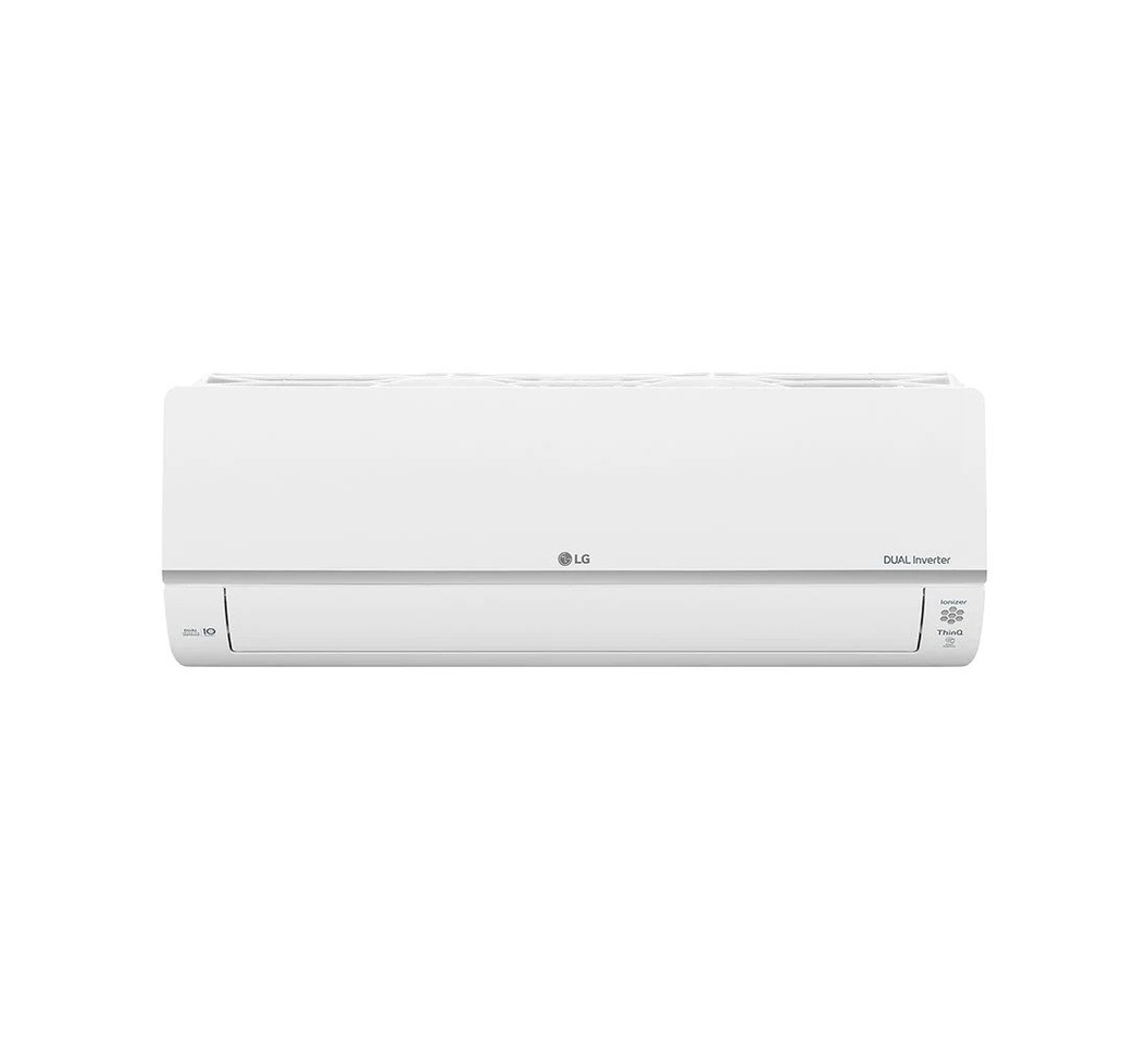 A white LG 12K Inverter AC in a white background