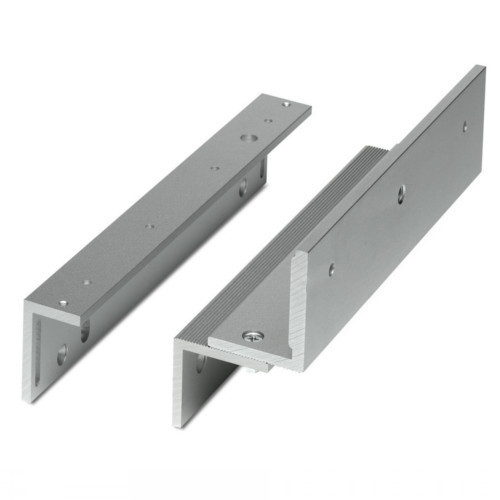 A pair of silver door brackets