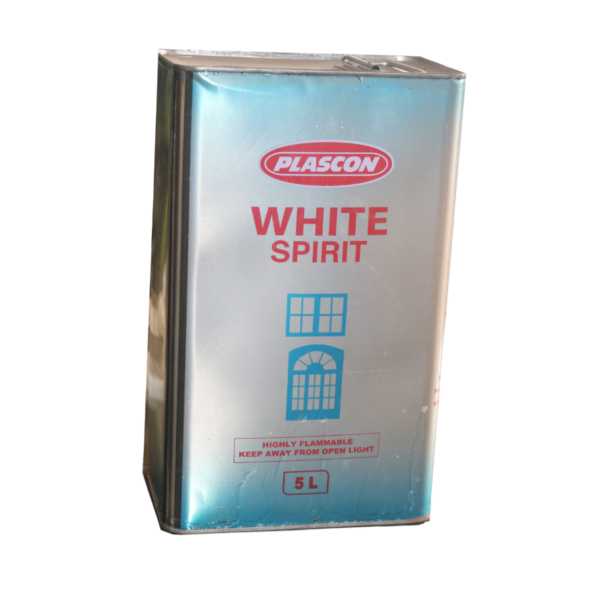 A rectangular tin of Plascon white spirit