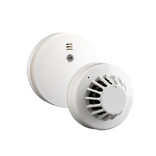 Two smoke detectors in a white background