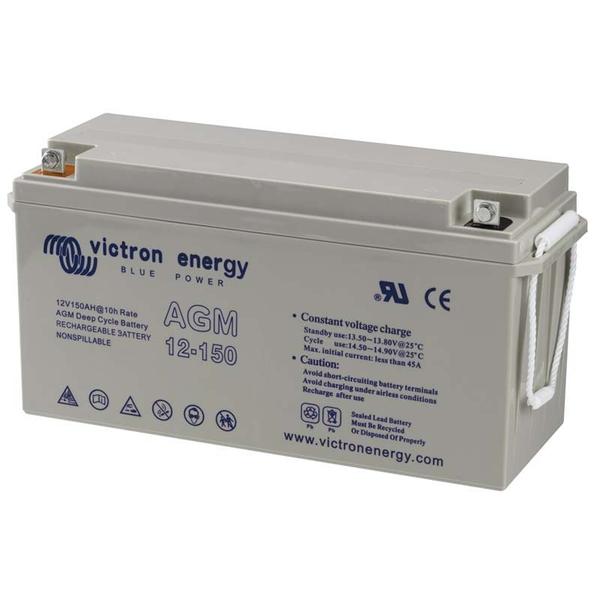 A gray Vitron 220Ah battery in a white background