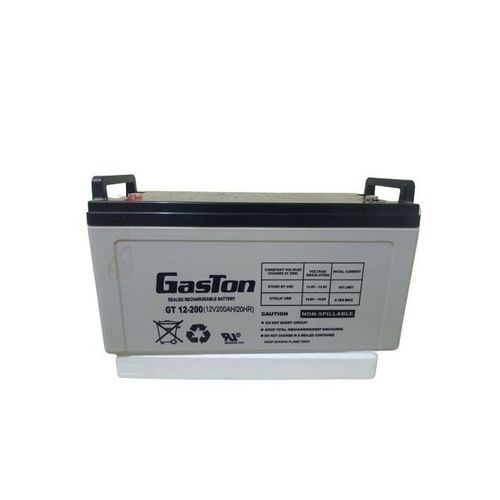 A grey 200Ah Heavy duty Gel Battery in a white background
