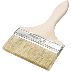 A light orange paint brush in a white background