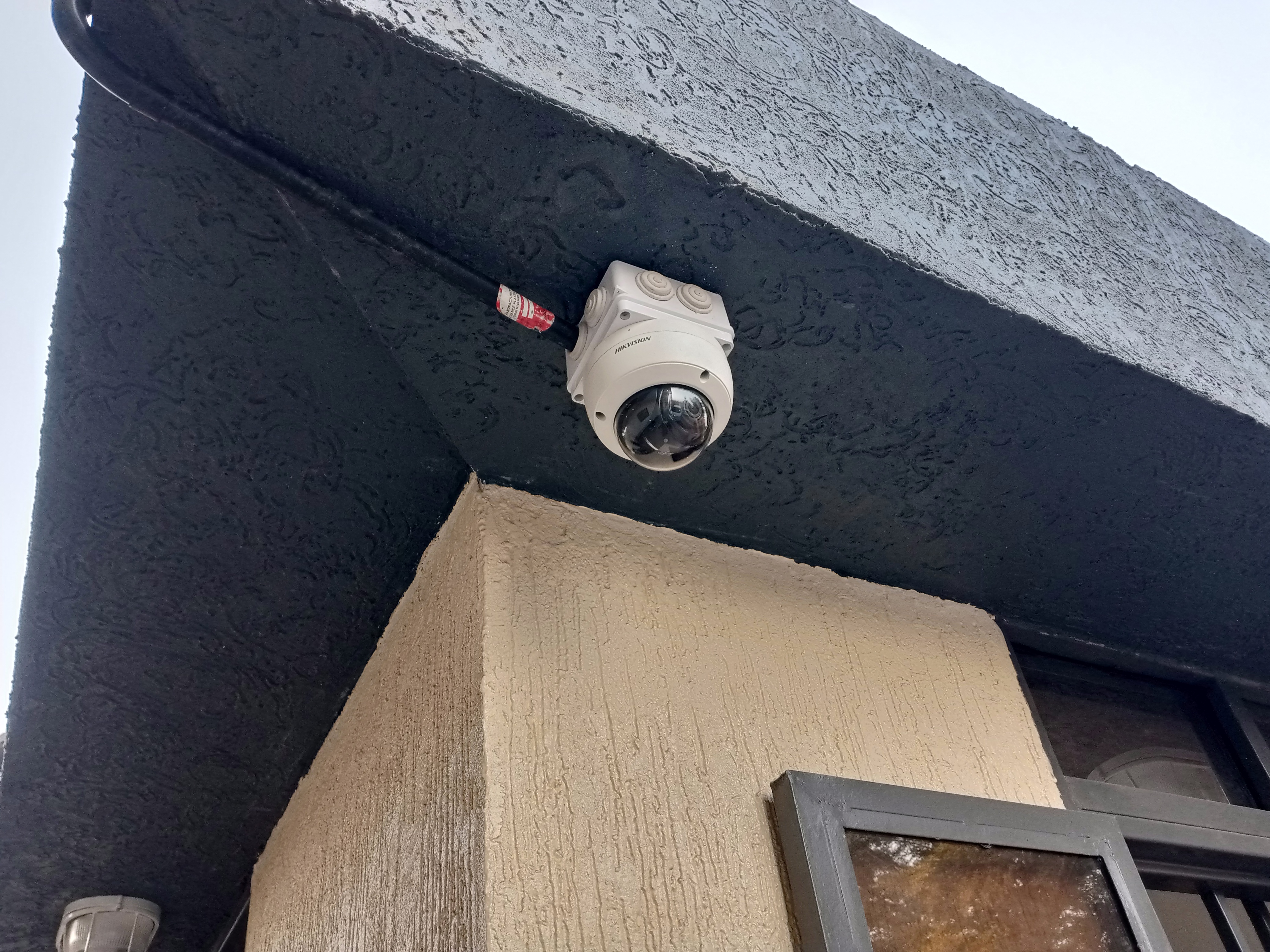 Dome CCTV camera mounted on ceiling