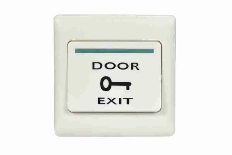 A white access control exit button