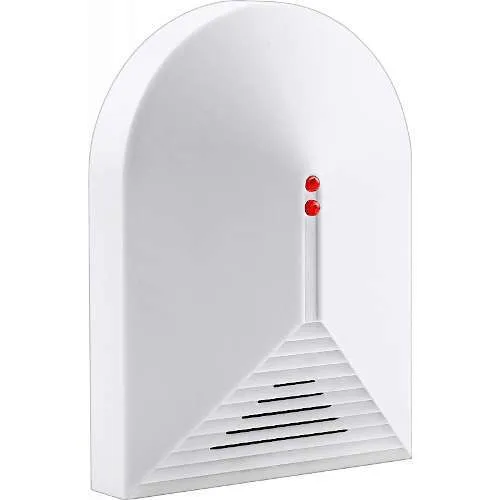 A white glass break sensor in a white background