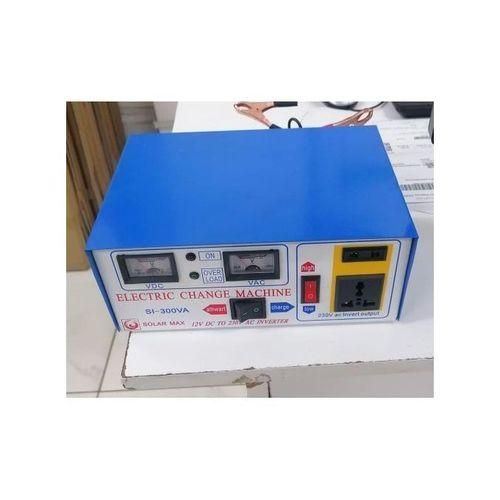 A blue SolarMax 300W Solar Inverter in a white background