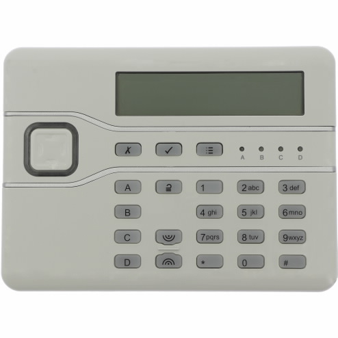 A white Risco LCD Keypad in a white background