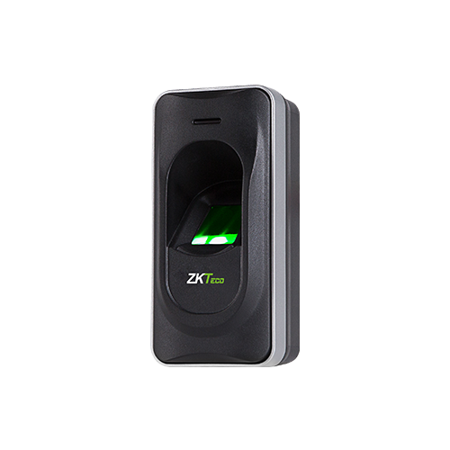 A small, black ZKTECO fingerprint FR1200 device
