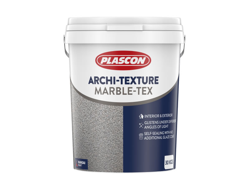 A bucket of Archi-texture Marble-tex Paint in a white background