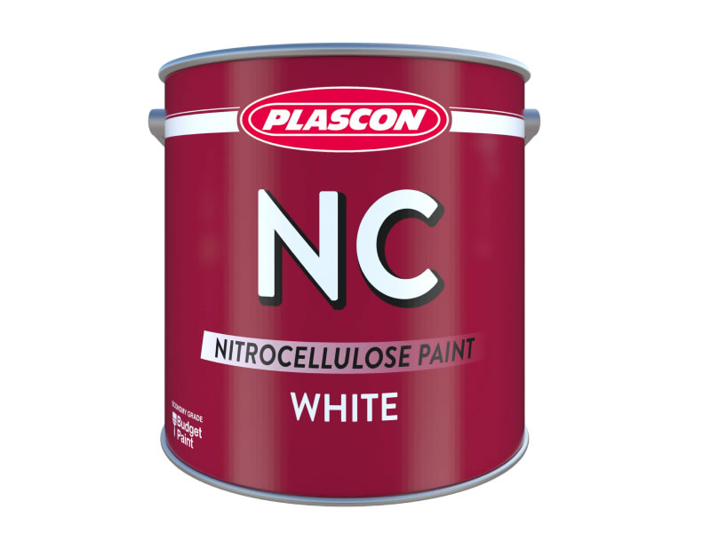 A tin of Plascon Nitrocelluose Paint in a white background