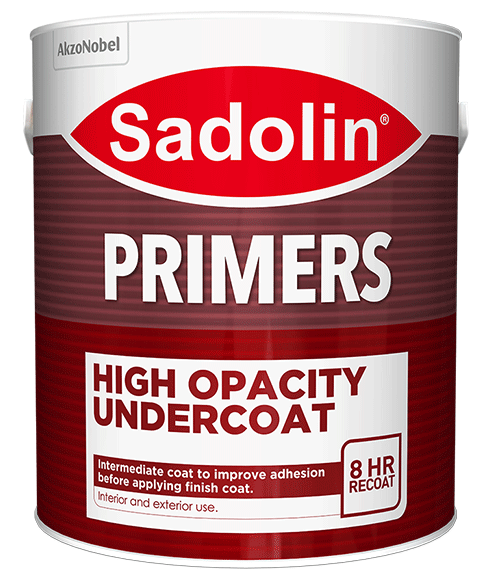 A tin of Sadolin High Opacity Undercoat Paint in a white background