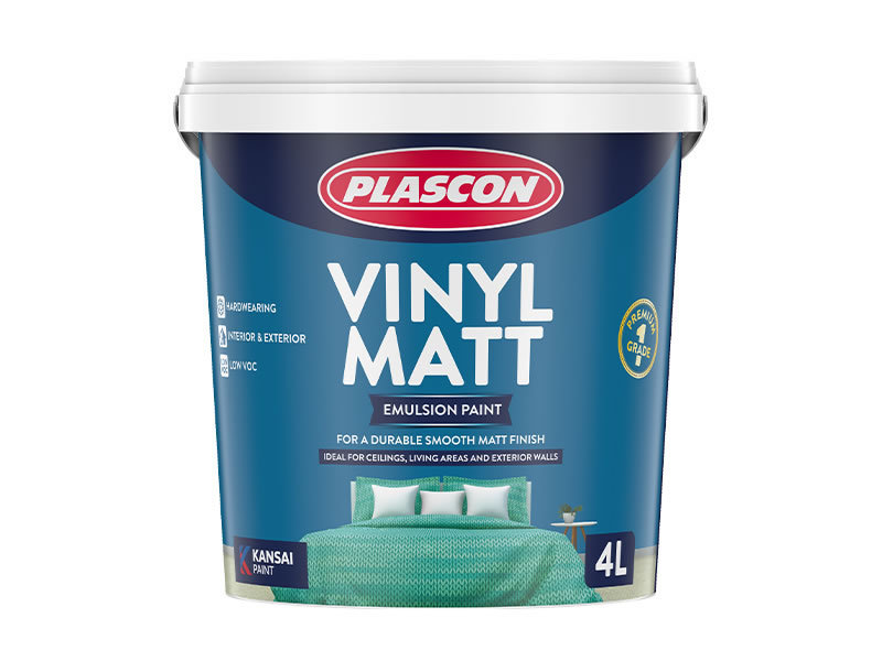 A plascon Vinyl Matt bucket in a white background