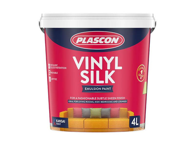 A plascon Vinyl Silk bucket in a white background
