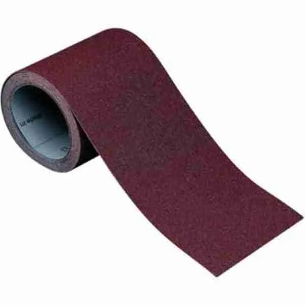 A dark brown roll of sand paper cloth in a white background