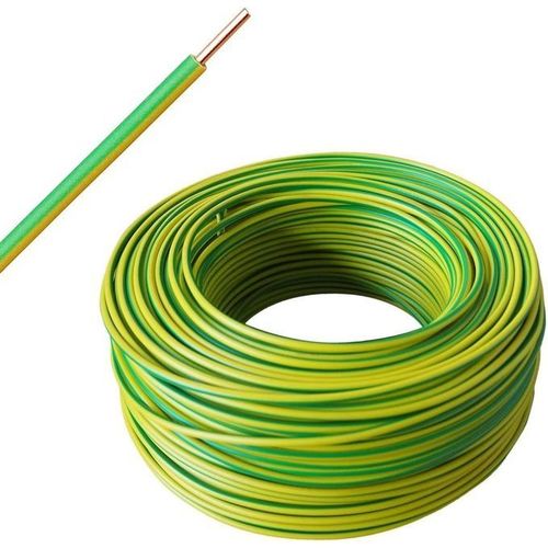 A green & yellow colored Evin 4.0mm Single Cable in a white background