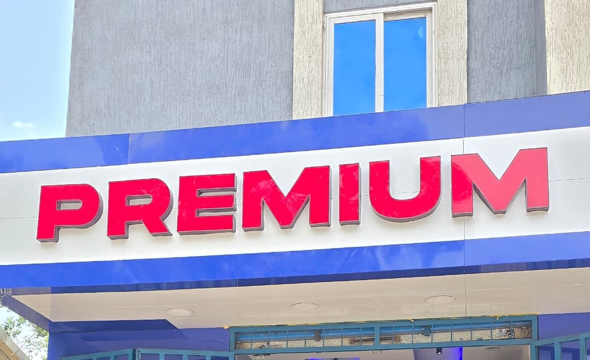 A 3D lighted signage installed on the front wall in Juba, South Sudan