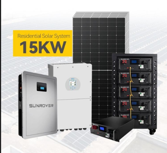 A 15kw solar system kit in a white background
