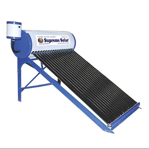 A solar water heater in a white background